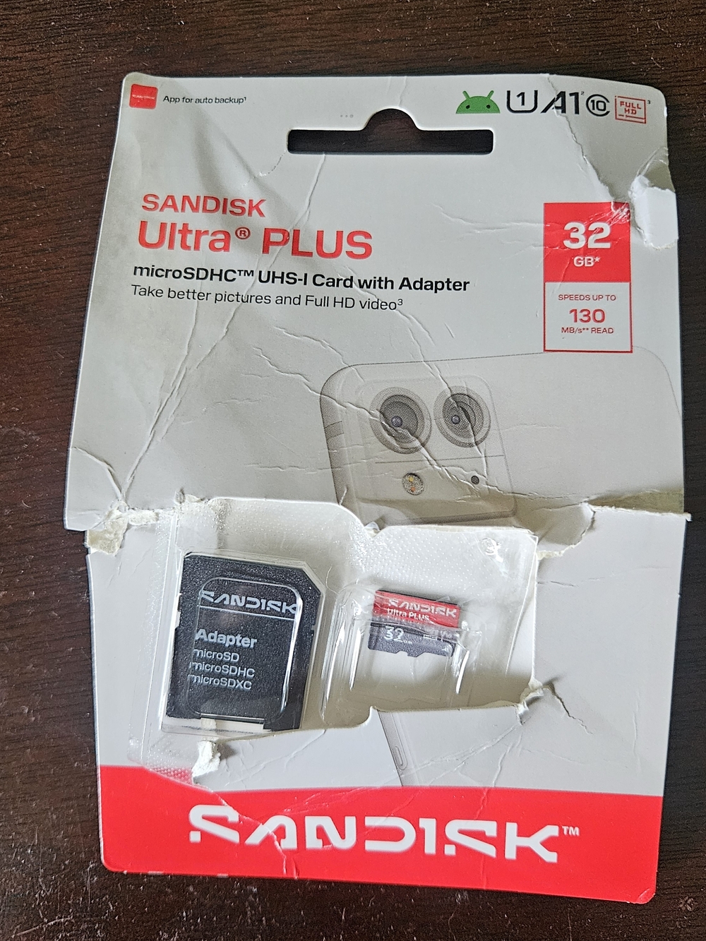 Sandisk Ultra Plus MicroSDHC UHS-I Card with Adapter 32 GB